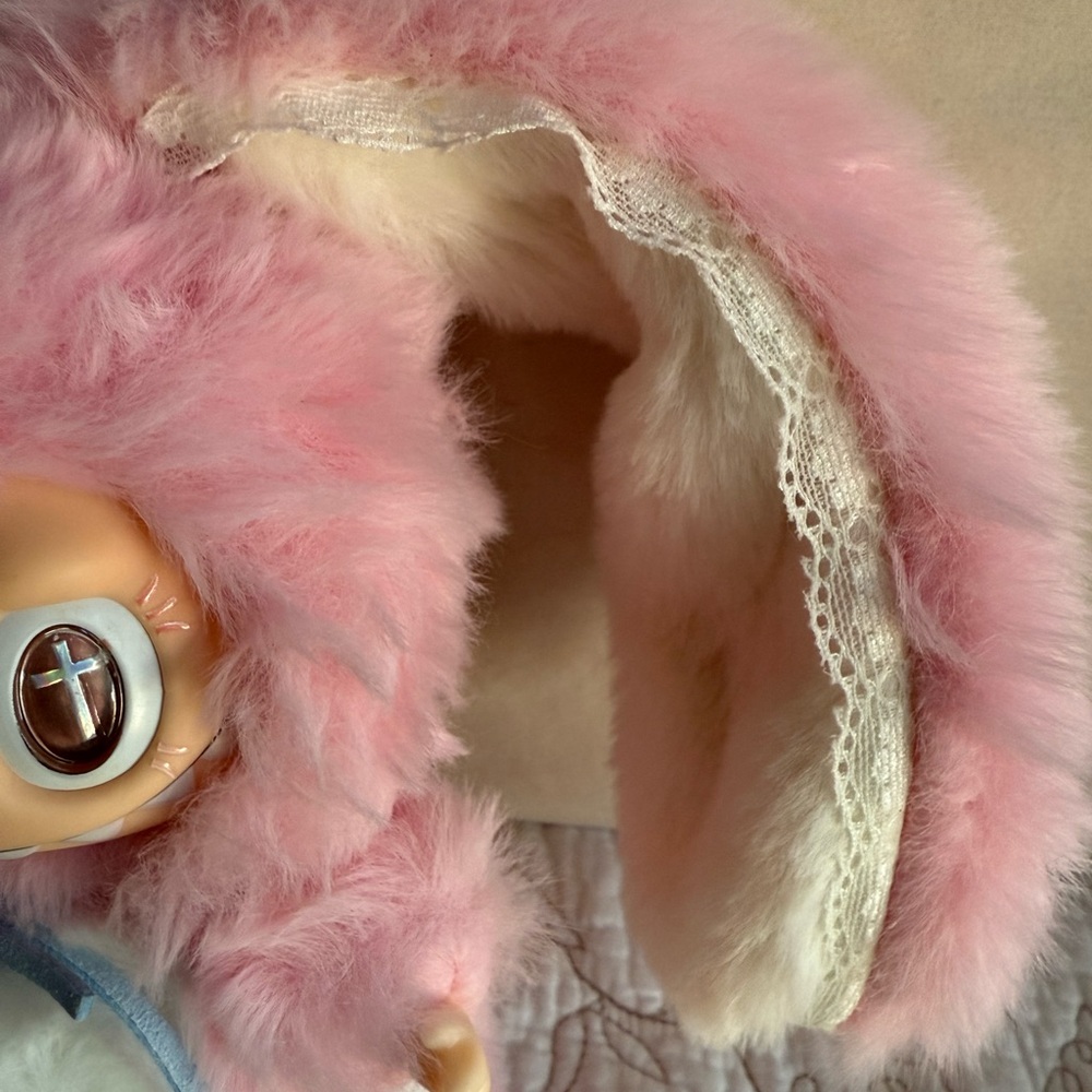 Long Ears Custom Bunny Pink & White w/ Barrett & Bell - Picture 7 of 8